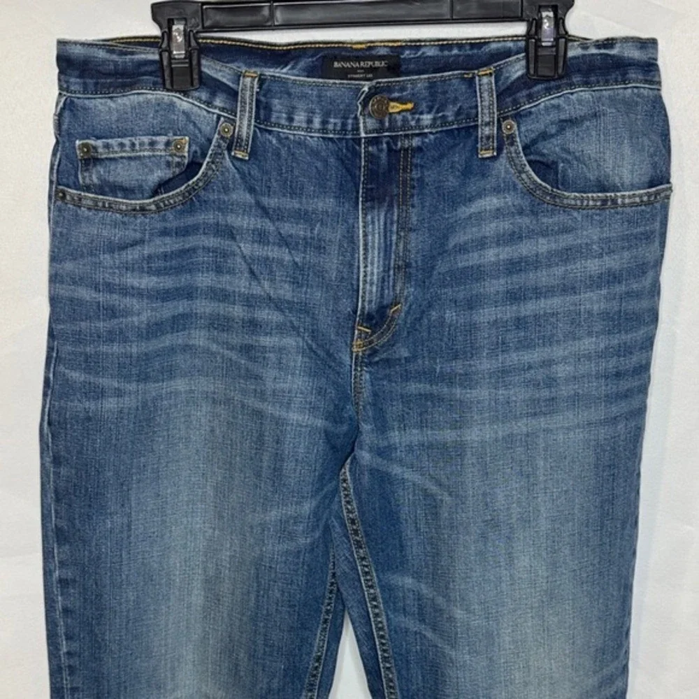 Banana Republic Mens‎ Straight Leg Jeans 36x34 Medium Wash Blue Denim